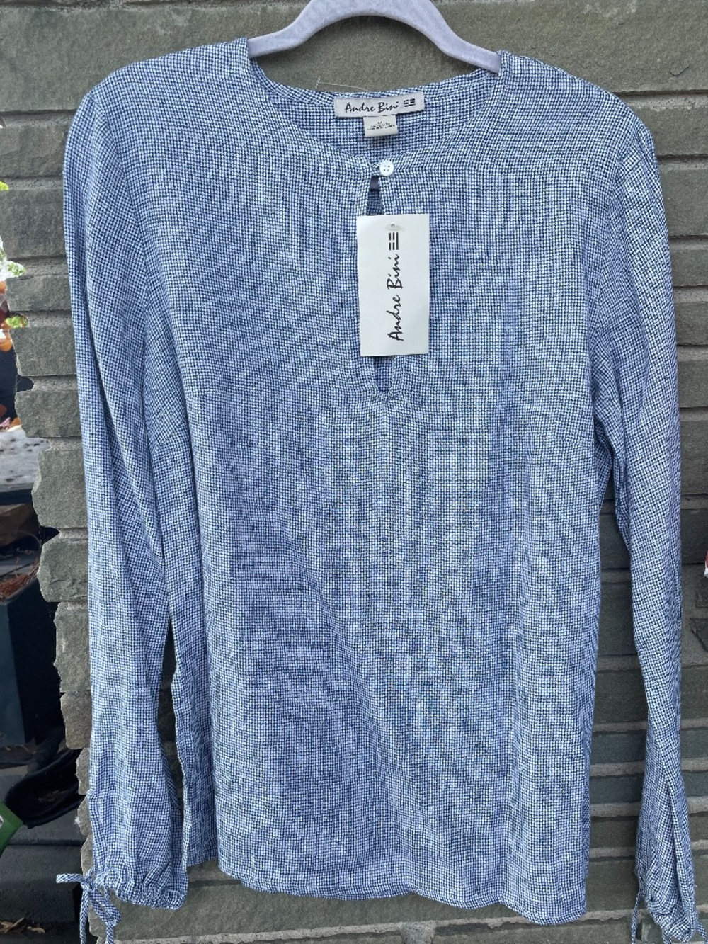 New 100% Linen Blouse by Andre Bini